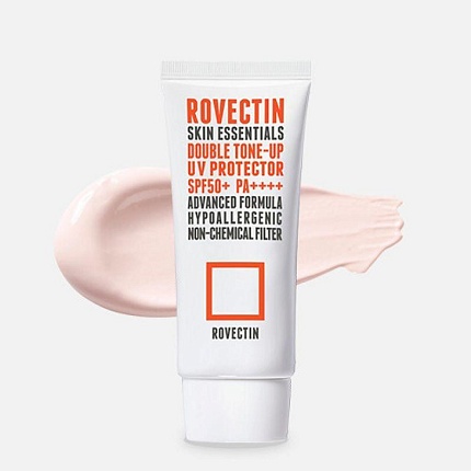 Успокаивающий солнцезащитный крем ROVECTIN Skin Essentials Double Tone-up UV Protector SPF50+ PA++++ 50мл