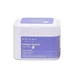 Набор тканевых масок c пептидам-Collagen Peptide Vital Mask  Mary&May 30шт