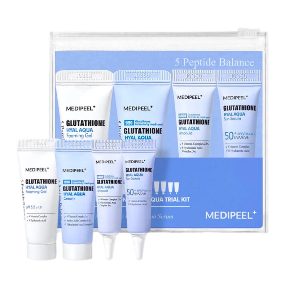 Набор увлажняющих миниатюр для сияния кожи Medi-Peel Glutathione Hyal Aqua  Trial Kit - купить в интернет магазине косметики и парфюмерии Cosmetos.shop