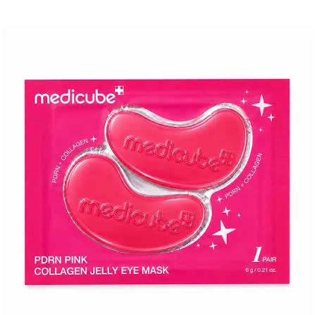 Патчи-желе против отеков и морщин, омолаживающие Medicube PDRN Pink Collagen Jelly EYE mask 1пара