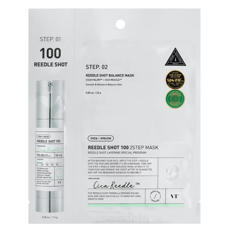 Двухступенчатая тканевая маска с микроиглами VT Cosmetics Reedle Shot 100 2Step Mask 1шт
