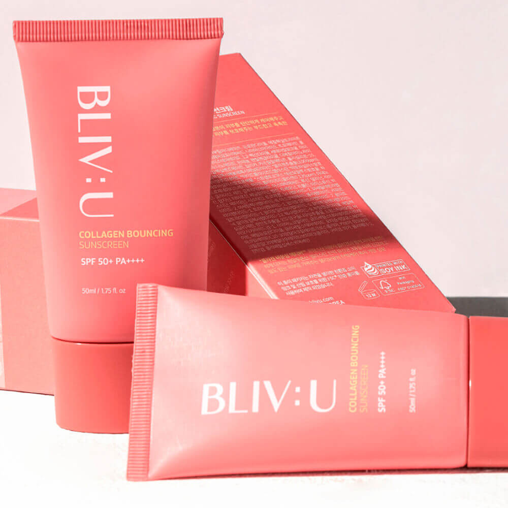 Коллагеновый солнцезащитный крем с пептидами BLIV:U Collagen Bouncing Sunscreen SPF50+PA++++ 50ml