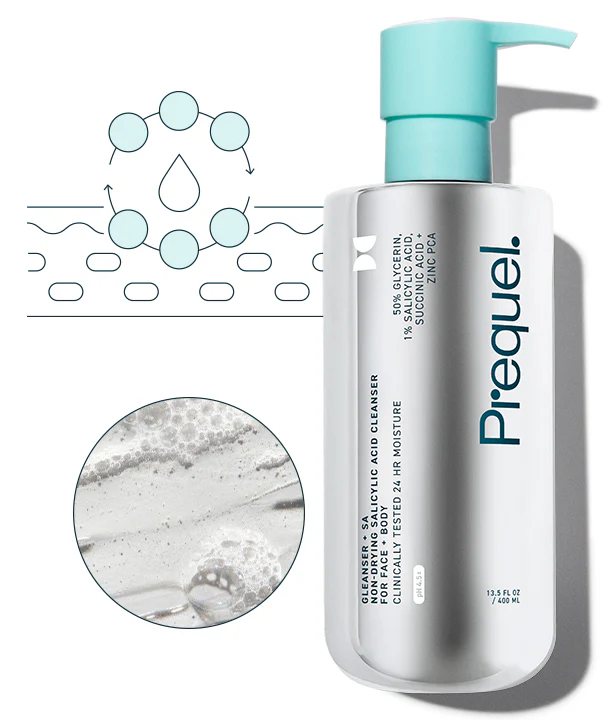 Очищающее средство с салициловой кислотой Prequel GLEANSER + SA NON-DRYING SALICYLIC ACID CLEANSER 400ml