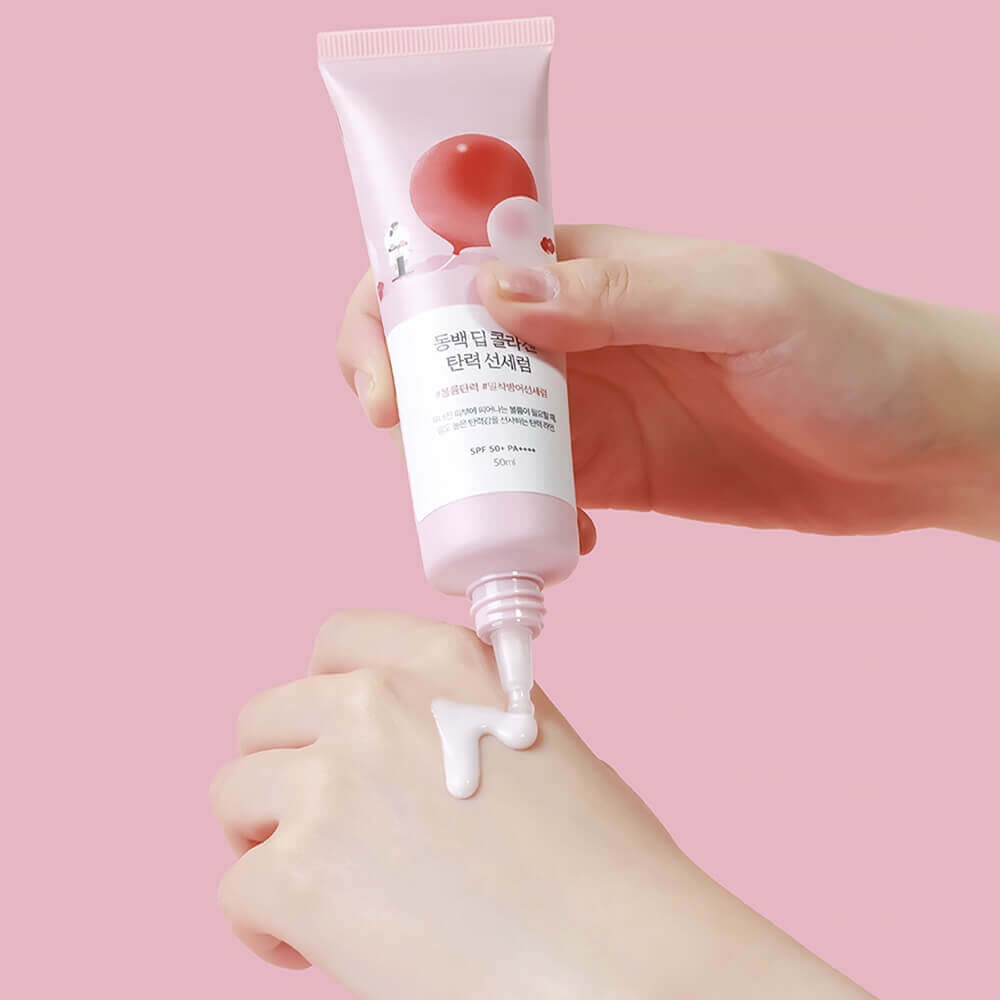Солнцезащитная сыворотка Round Lab Camellia Deep Collagen Firming Sun Serum SPF50+ PA++++ 50ml