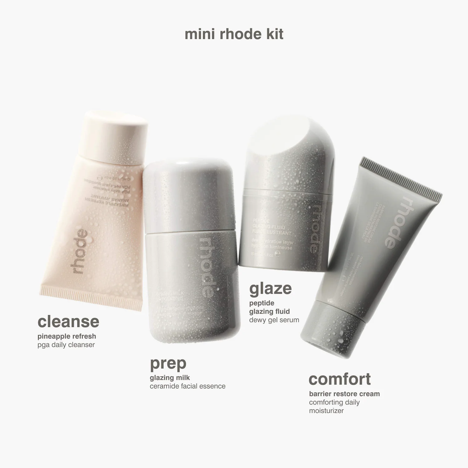 Набор по уходу за кожей лица Mini Rhode Kit Glazed Skincare Essentials
