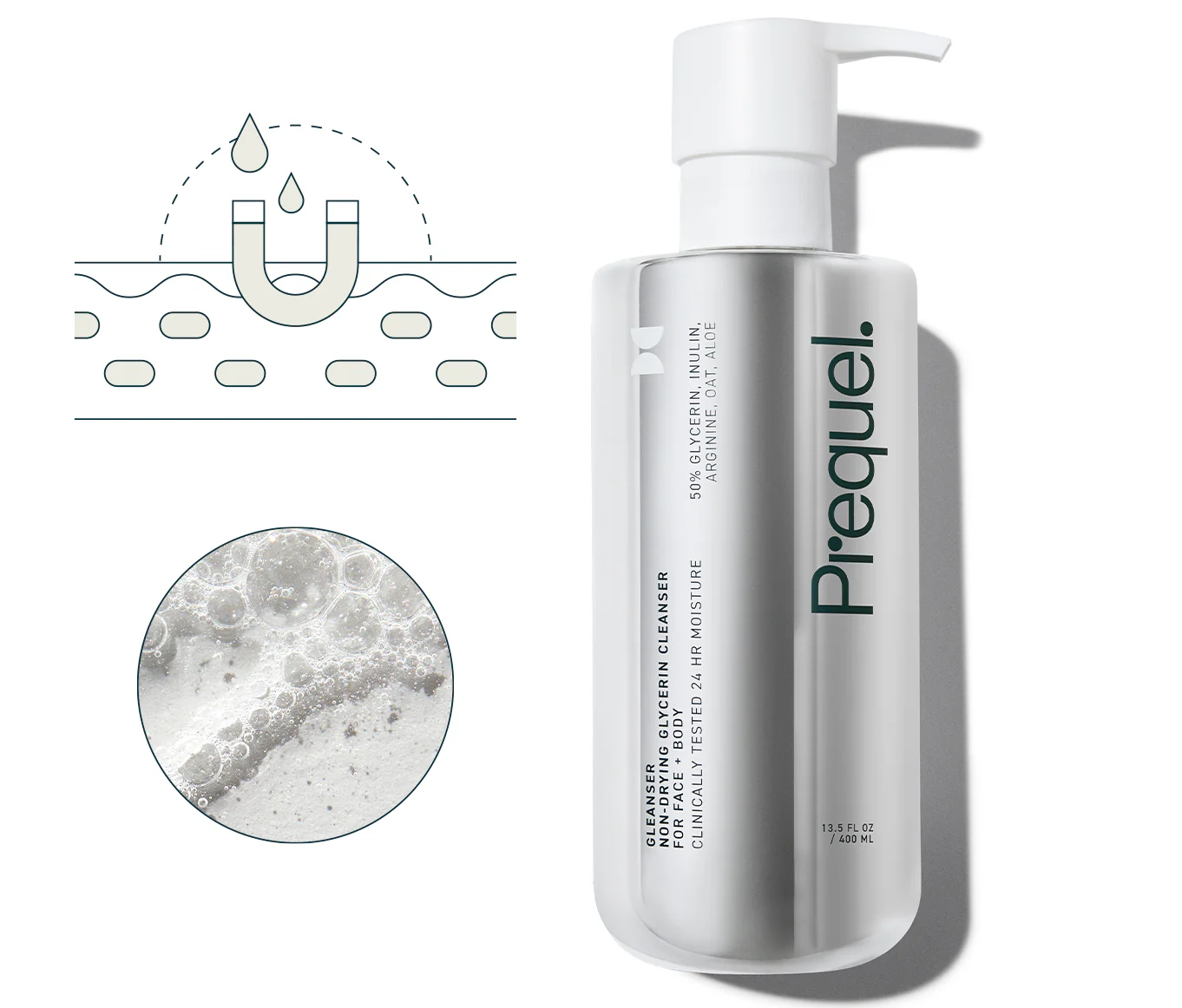 Мягкое очищающее средство Prequel GLEANSER NON-DRYING GLYCERIN CLEANSER 60ml
