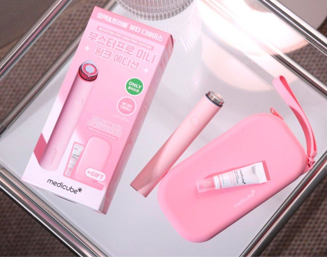 Массажер для ухода за кожей набор Medicube Booster Pro Mini Pink Edition Pink розовый