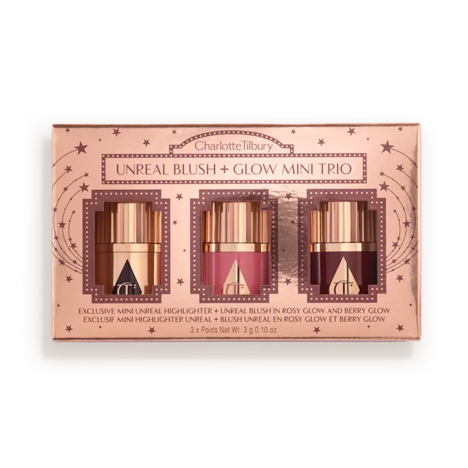 Лимитированный набор для лица Charlotte Tilbury Unreal Blush Glow Mini Trio Mini Cheek Kit