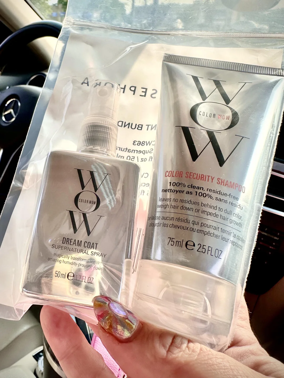 Набор для волос спрей и шампунь Color Wow Color Security Shampoo & Dream Coat