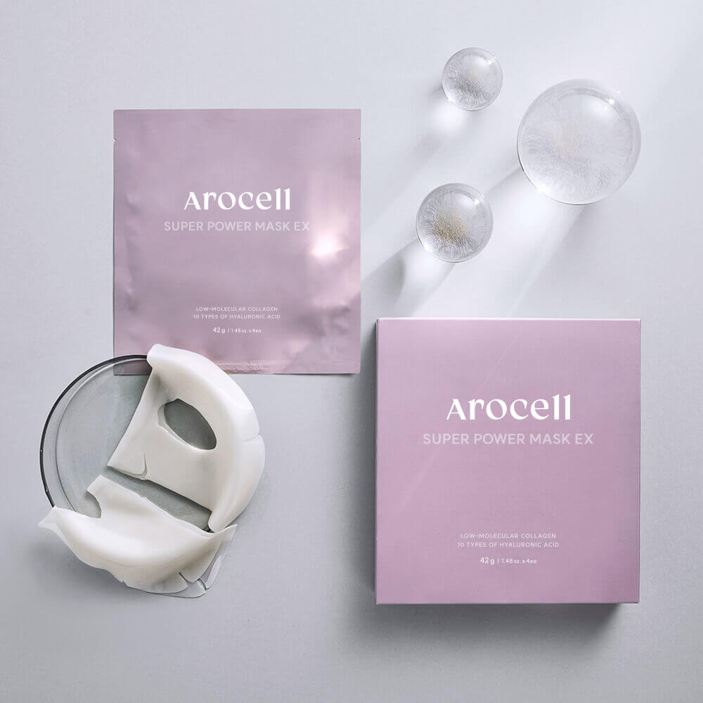 Гидрогелевая маска с коллагеном и гиалуроновой кислотой Arocell Super Power Mask EX 1шт