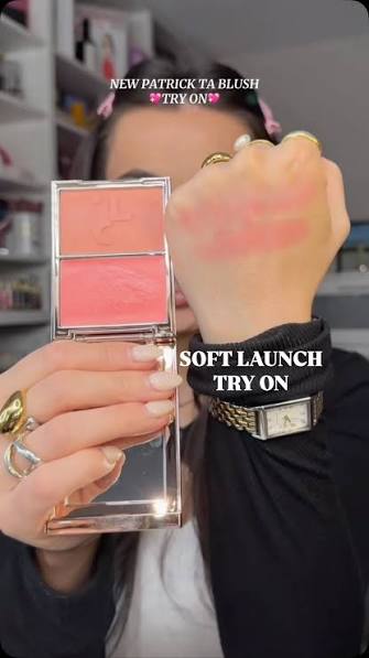 Палетка румян PATRICK TA Major Headlines Double Take Cream and Powder Blush Duo оттенок Soft Launch