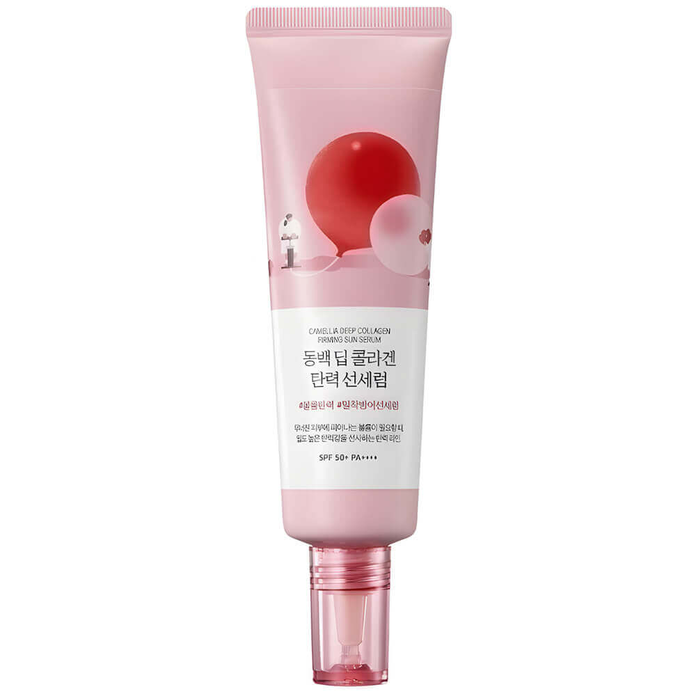 Солнцезащитная сыворотка Round Lab Camellia Deep Collagen Firming Sun Serum SPF50+ PA++++ 50ml