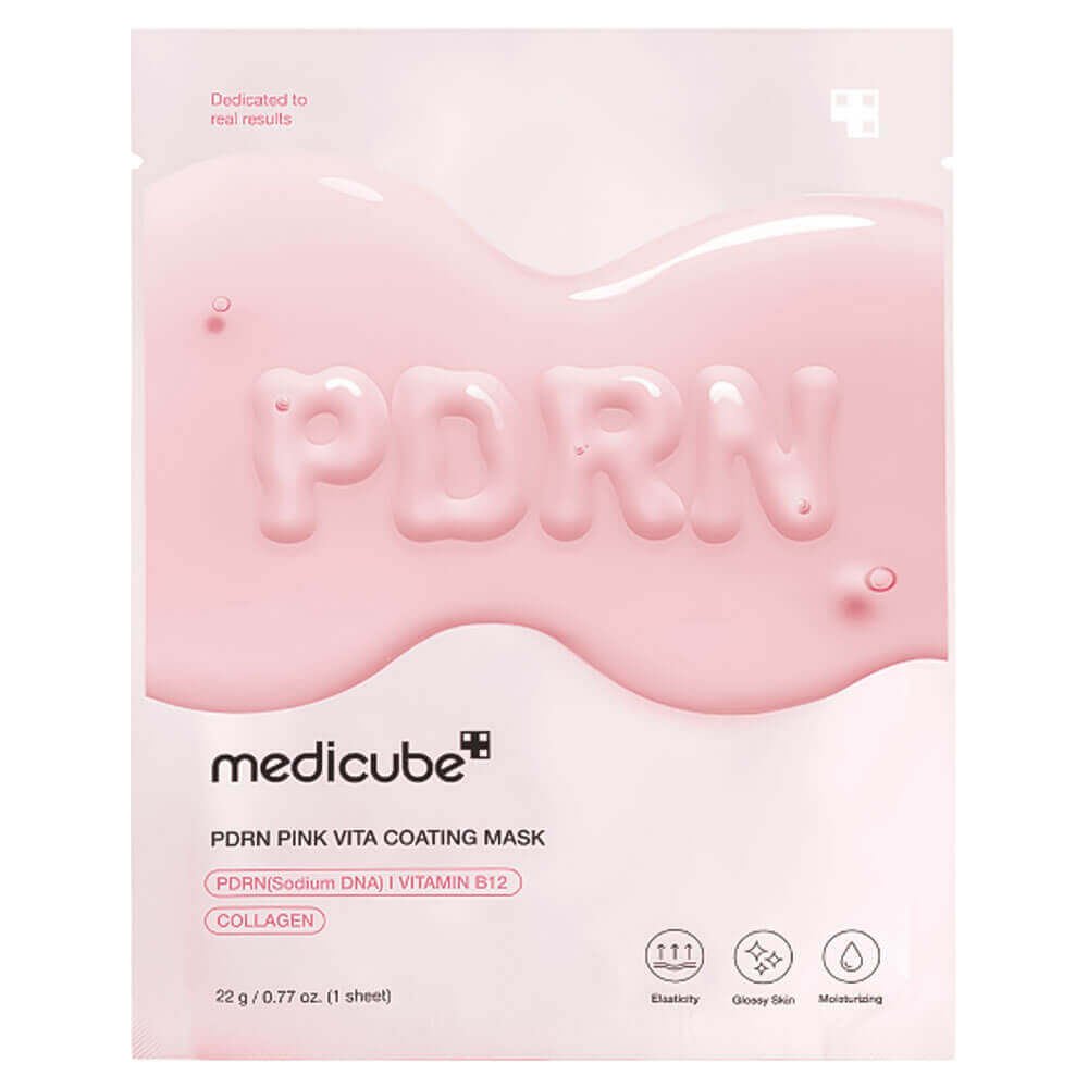 Тканевая маска с ПДРН и коллагеном для сияния кожи medicube PDRN Pink Vita Coating Mask 1шт