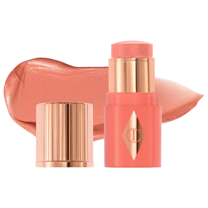 Кремовые румяна мини в стике Charlotte Tilbury Unreal Blush Stick оттенок Peachy Glow