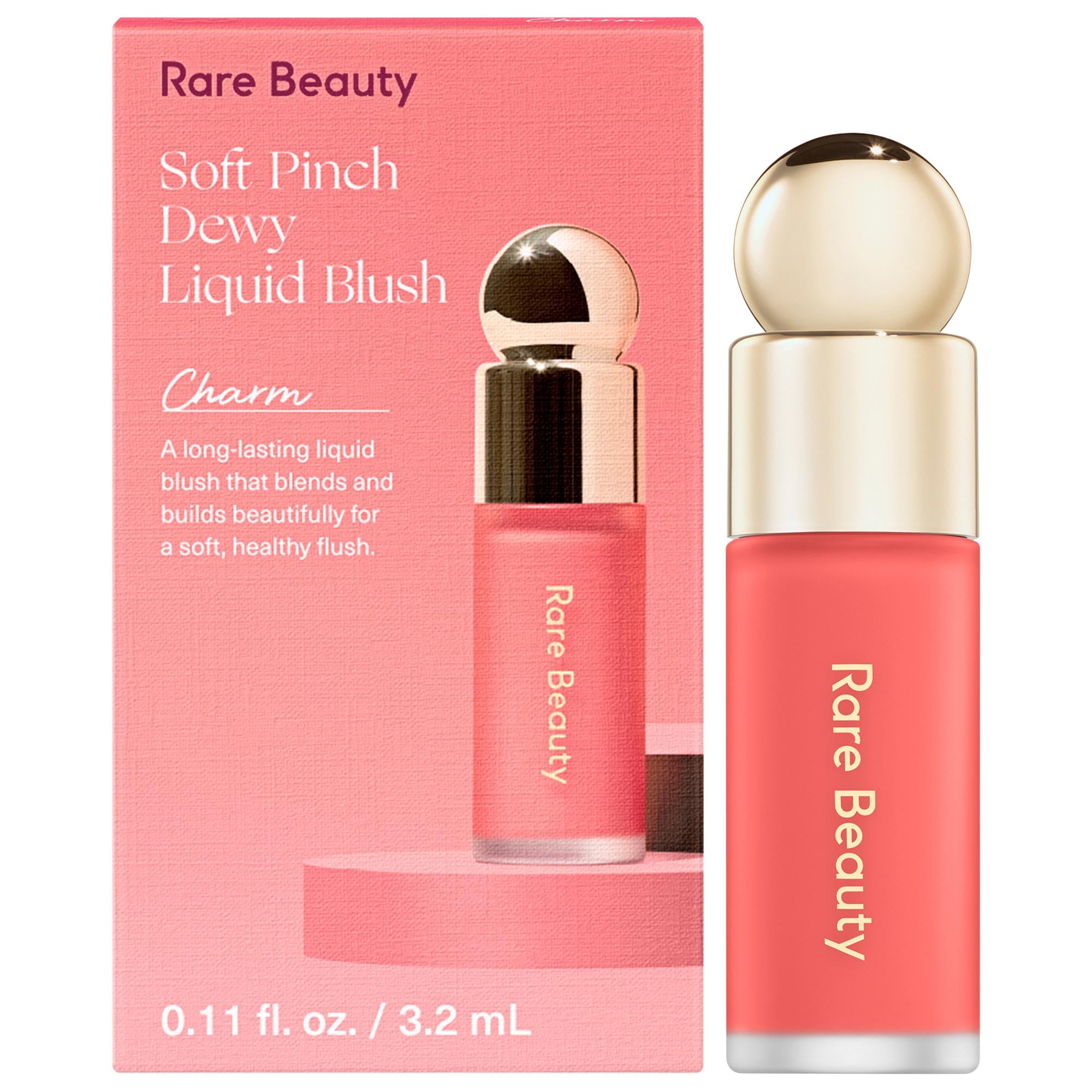 Лимитированные жидкие румяна МИНИ Rare Beauty Soft Pinch Liquid Blush Mini оттенок Charm 3,2мл