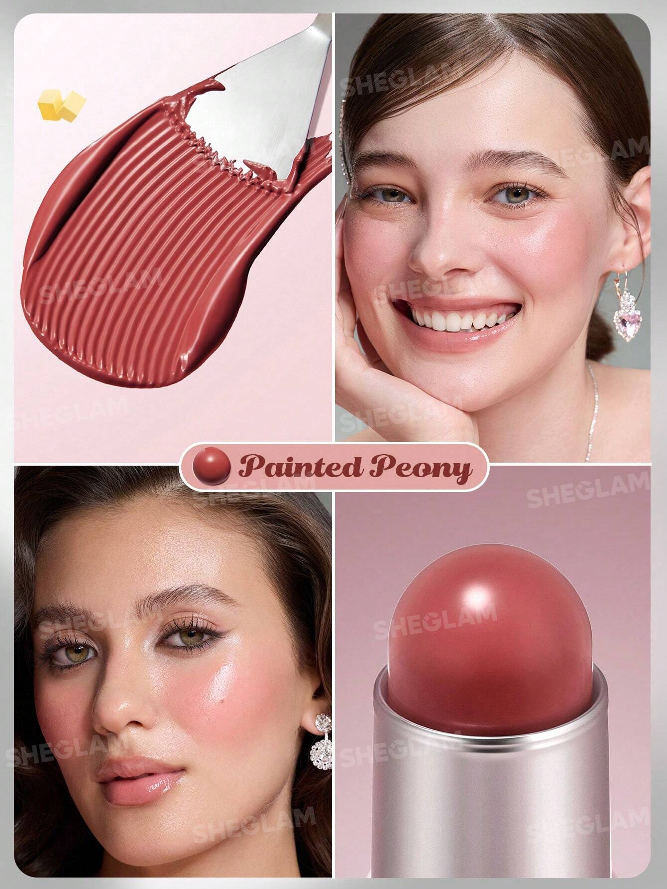 Кремовые румяна в стике Sheglam Buttery Bliss Blush Stick оттенок Painted Peony