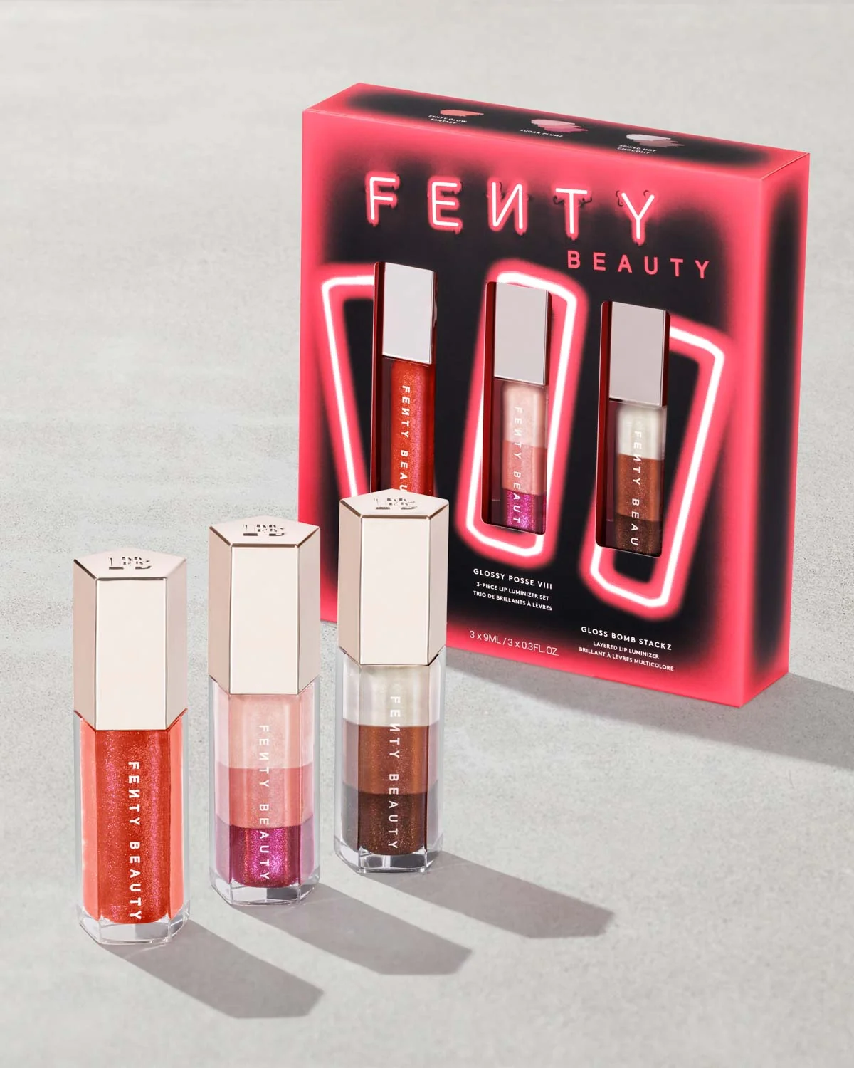 Подарочный набор блесков для губ FENTY BEAUTY Glossy Posse VIII 3-Piece Lip Luminizer Set