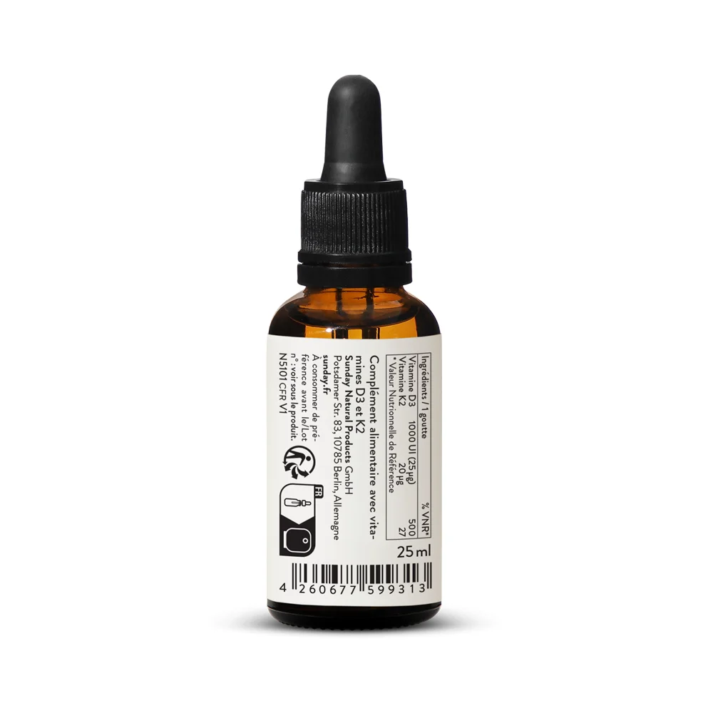 Витамин D3 и К2 в каплях Sunday Natural Vitamin D3 K2 MK 7 