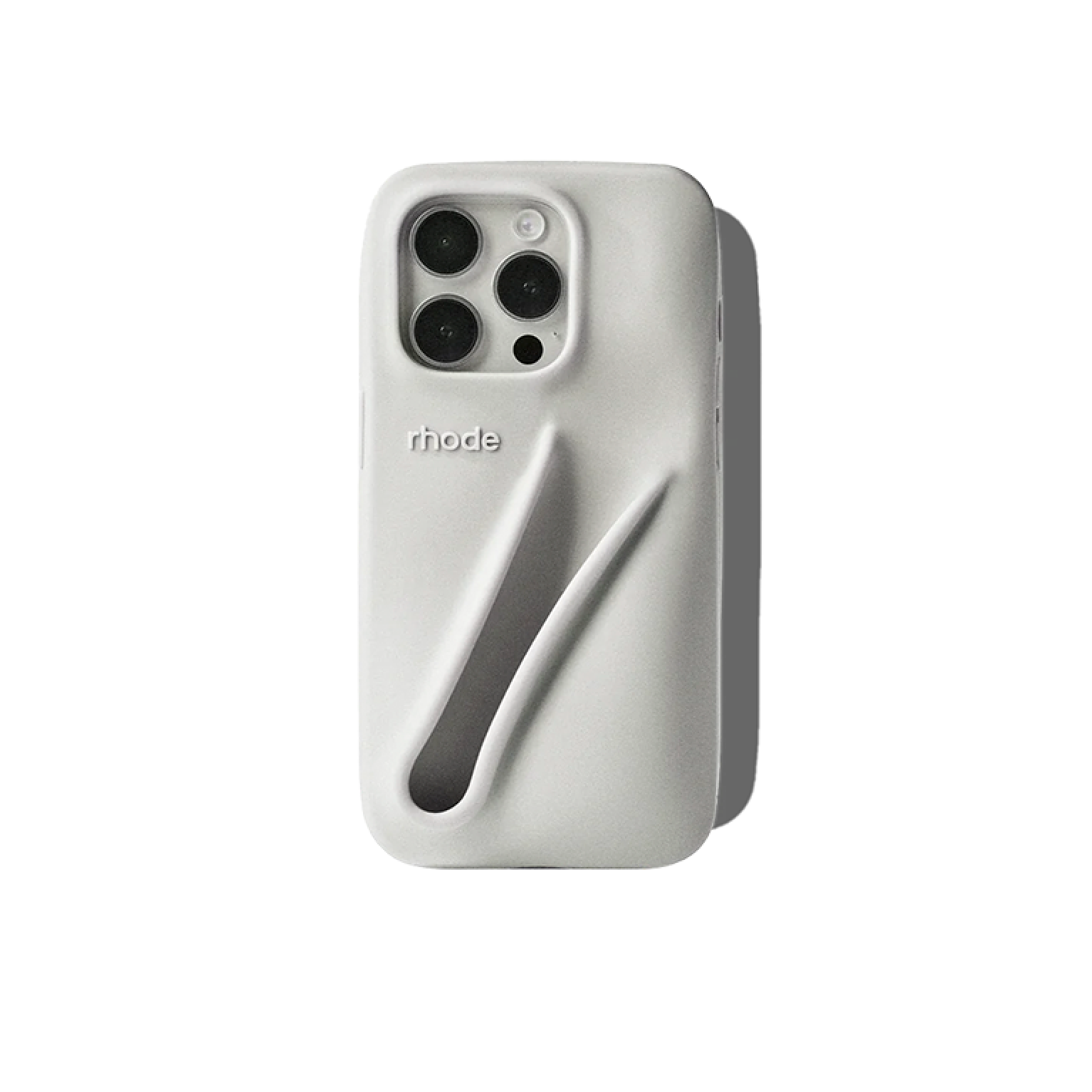 Чехол Rhode Lip Silicone Case Grey iPhone 15 pro max (без бальзама)