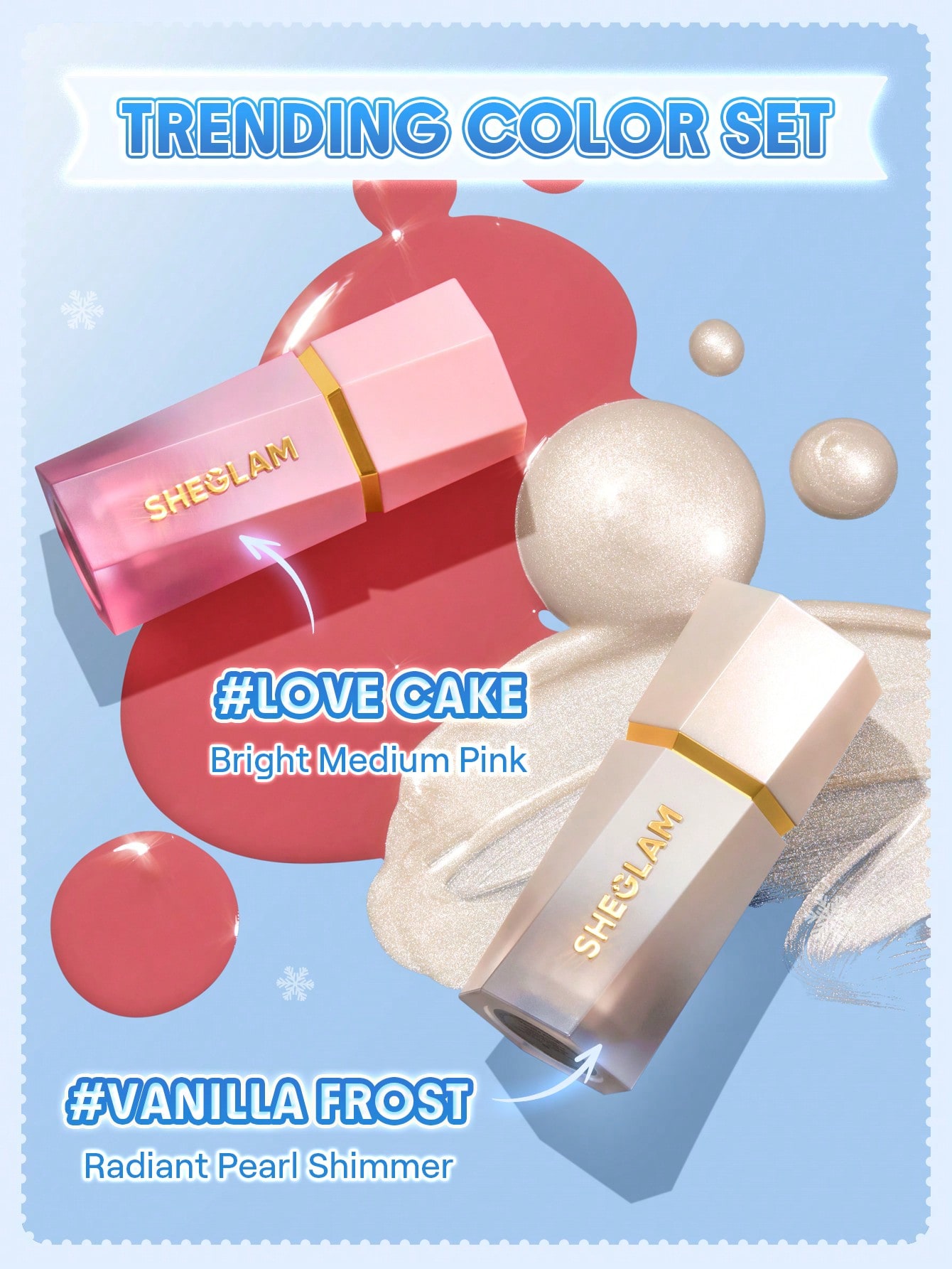 Набор румяна и хайлайтер Sheglam Festive Glow Gift Set-Love Cake & Vanilla Frost оттенок Love Cake & Vanilla Frost