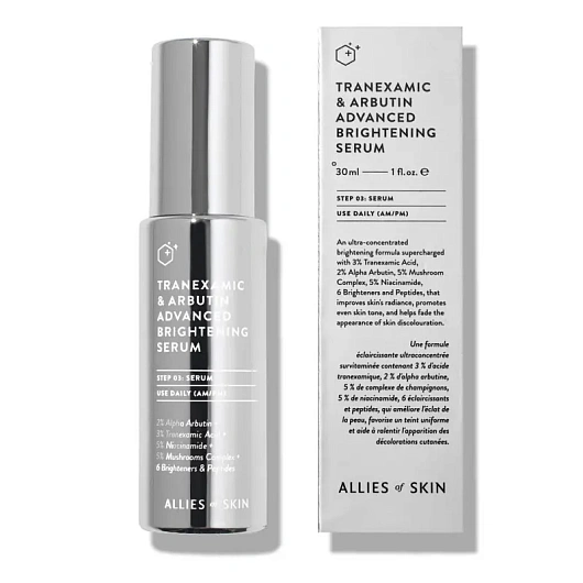 Осветляющая сыворотка с транексамовой кислотой и арбутином ALLIES OF SKIN Tranexamic & Arbutin Advanced Brightening Serum 30ml