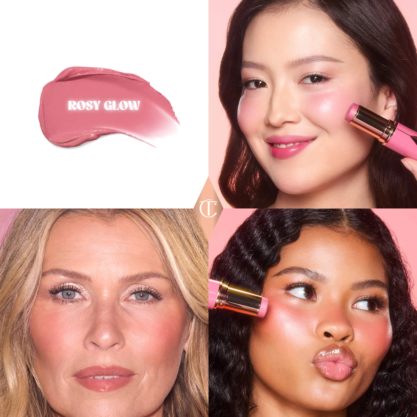 Кремовые румяна в стике Charlotte Tilbury Unreal Blush Stick оттенок Rosy Glow