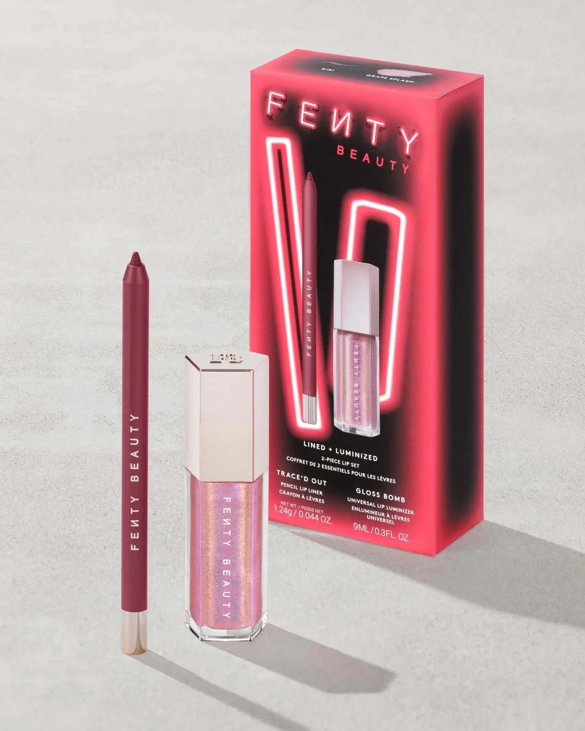 Подарочный набор блеск и карандаш для губ FENTY BEAUTY Lined Luminized 2-Piece Lip Set