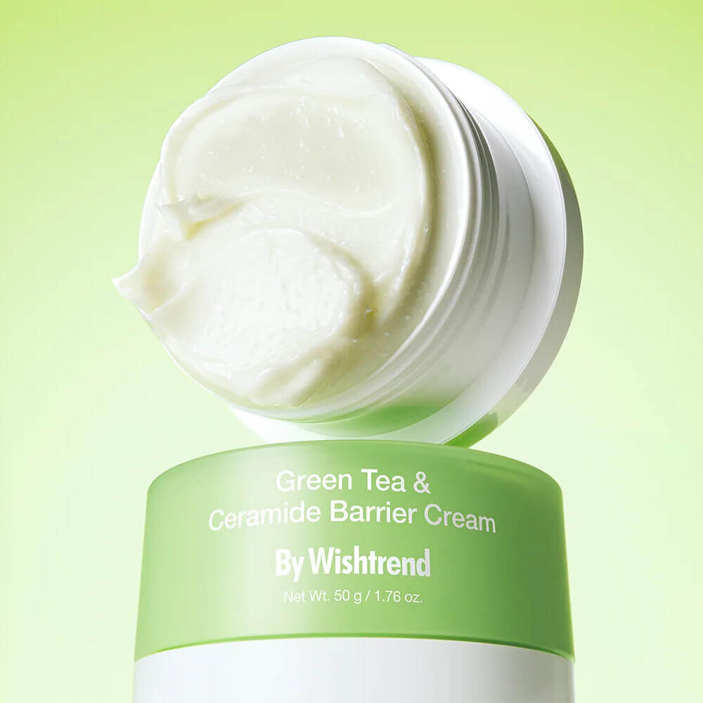 Восстанавливающий крем с зелёным чаем и церамидами By Wishtrend Green Tea & Ceramide Barrier Cream 50ml