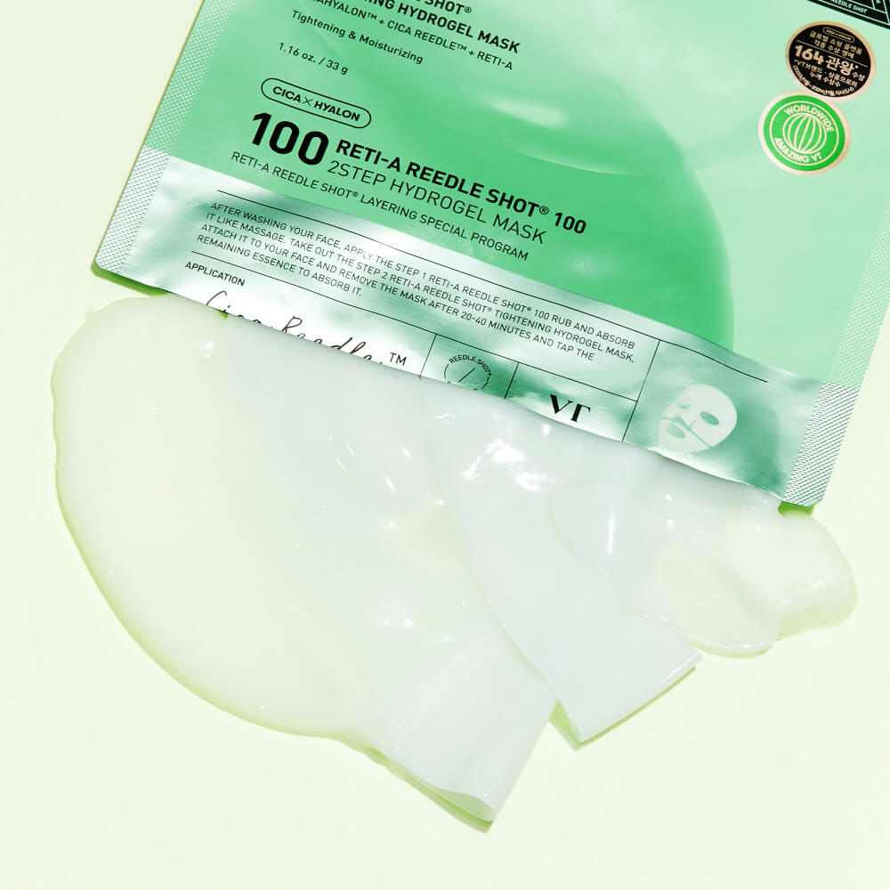 Гидрогелевая маска с микроиглами и ретинолом VT Cosmetics Reti-A Reedle Shot 100 2Step Hydrogel Mask 1шт
