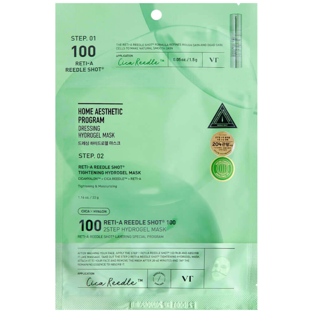 Гидрогелевая маска с микроиглами и ретинолом VT Cosmetics Reti-A Reedle Shot 100 2Step Hydrogel Mask 1шт