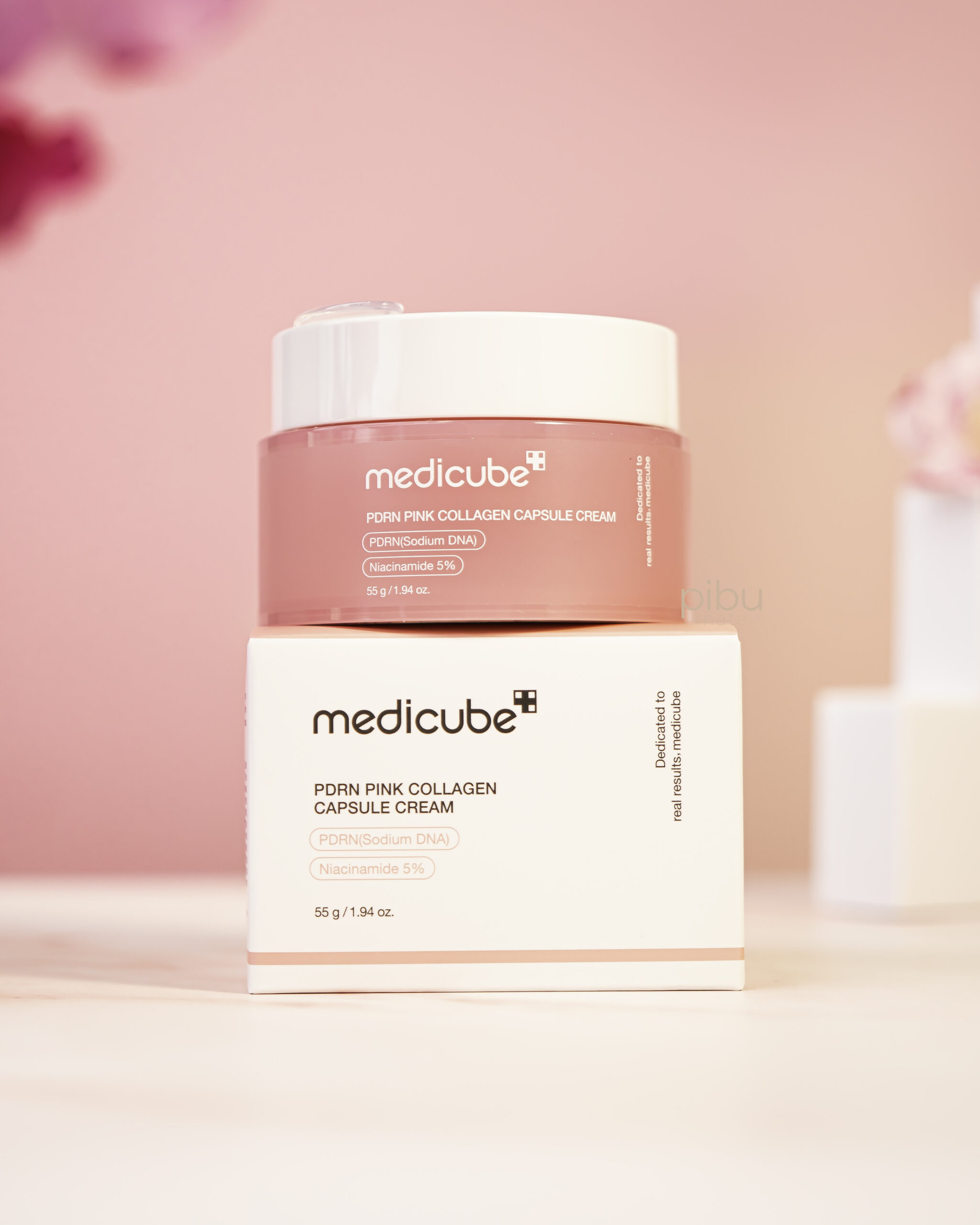 Укрепляющий капсульный крем с ПДРН и пептидами Medicube PDRN Pink Collagen Capsule Cream 55ml