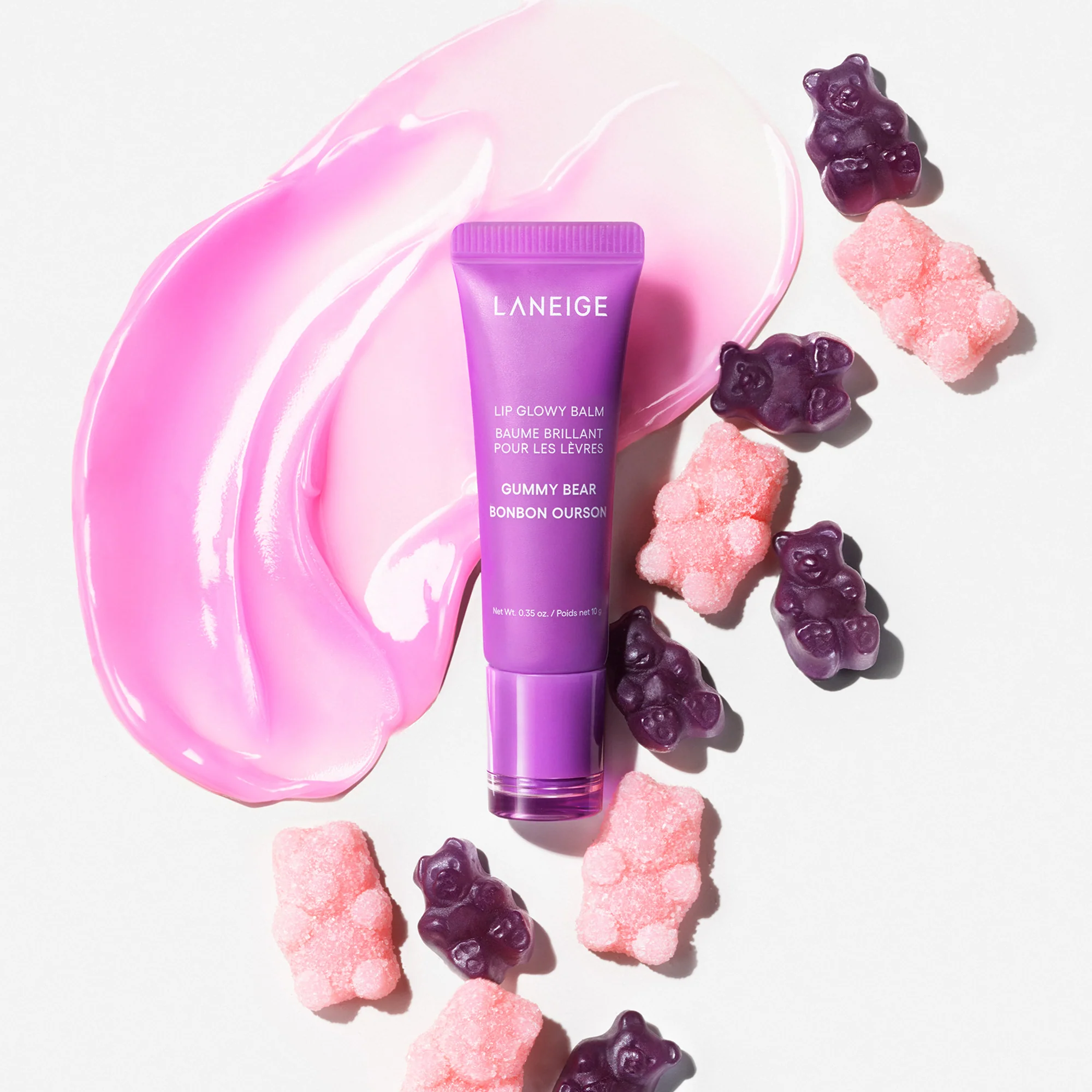 Блеск-бальзам для губ Laneige Lip Glowy Balm Gummy Bear (Lavender tint) 10мл
