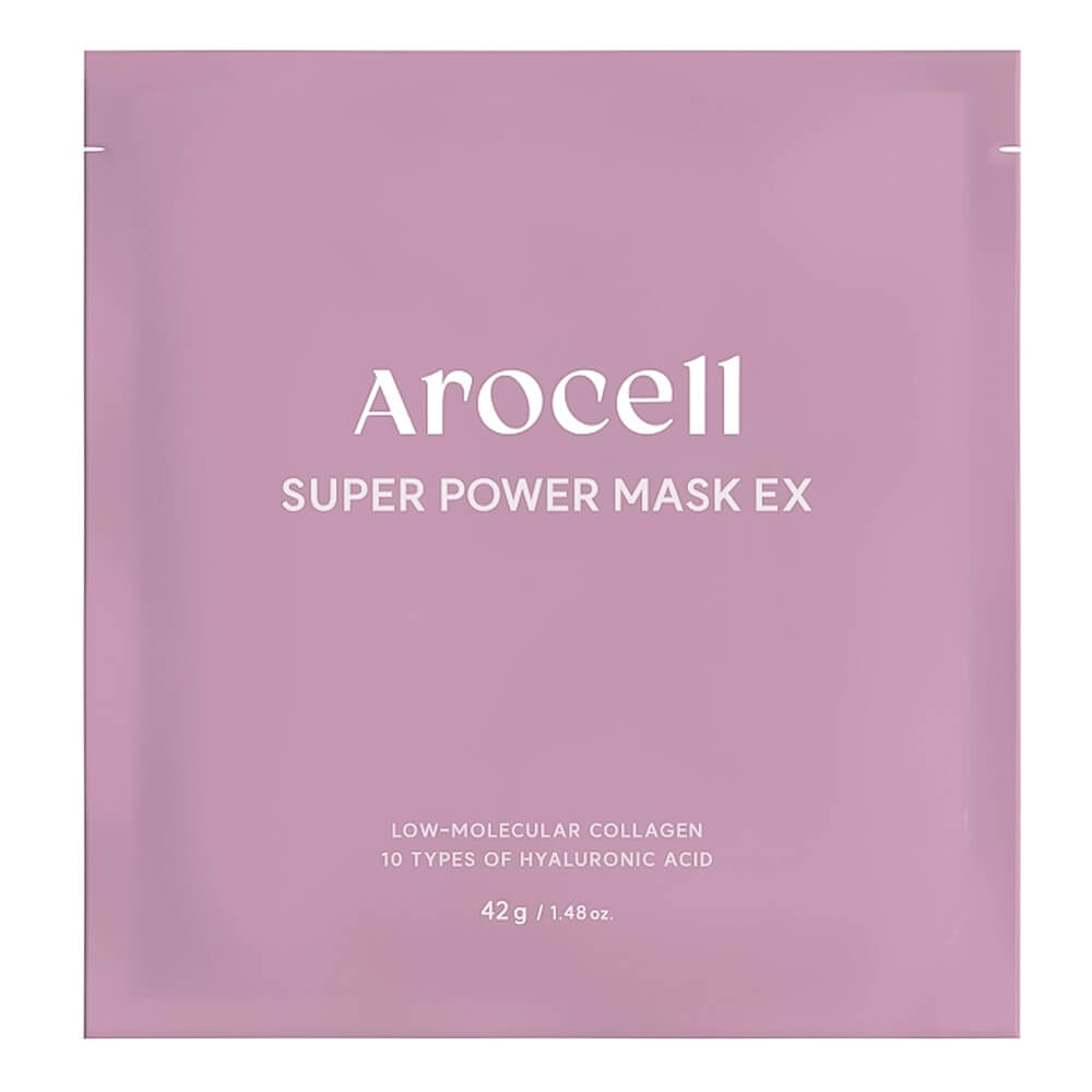 Гидрогелевая маска с коллагеном и гиалуроновой кислотой Arocell Super Power Mask EX 1шт