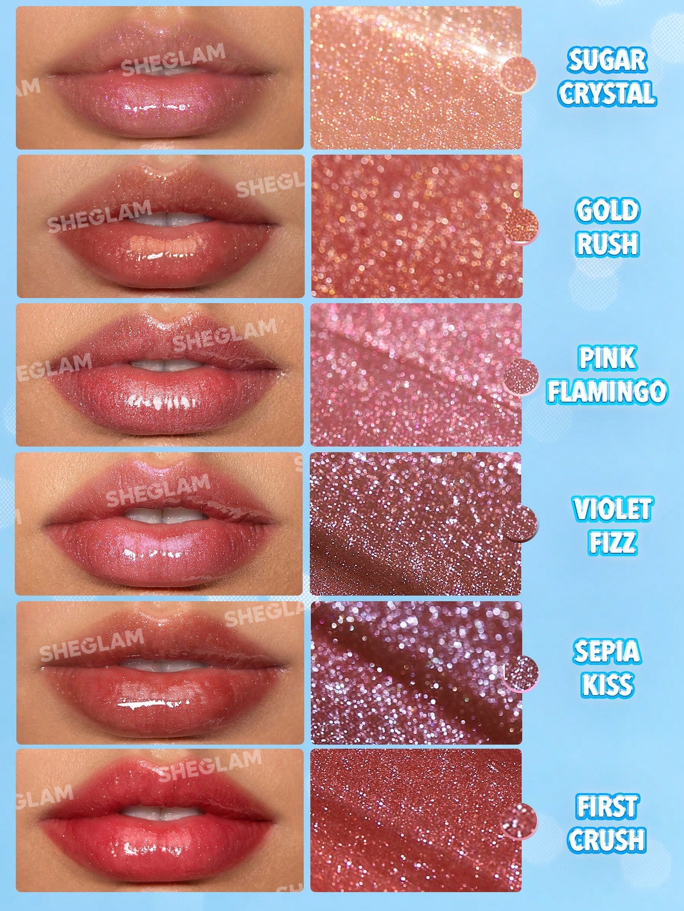 Блеск-плампер для губ Sheglam Pout-Perfect Shimmer Lip Plumper-Sugar Crystal оттенок Sugar Crystal