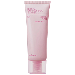 Солнцезащитный крем с эффектом выравнивания тона кожи с ниацинамидом Celimax Heart Pink Tone Up Sun Cream SPF50+ PA++++ 40мл