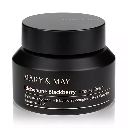 Антивозрастной крем с идебеноном и ежевикой Mary&May Idebenone Blackberry Intense Cream  70g