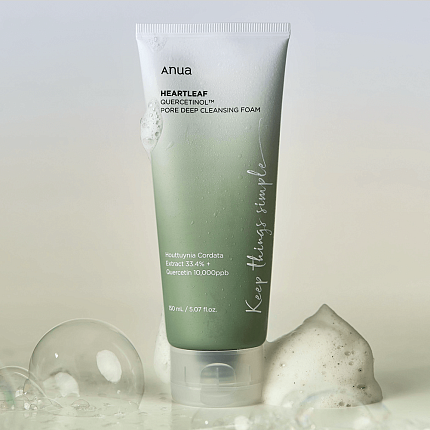 Пенка-скраб с кверцетинолом для очищения пор Anua Heartleaf Quercetinol Pore Deep Cleansing Foam 150ml