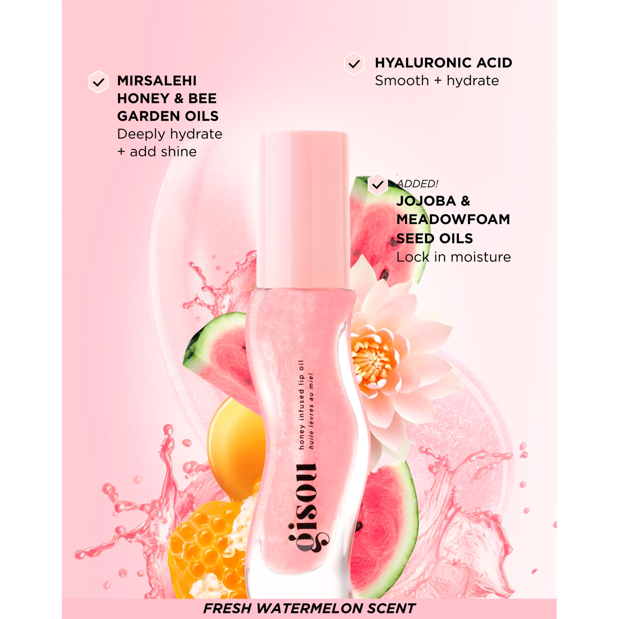 Масло для губ Gisou Honey Infused Lip Oil Watermelon Sugar 8мл