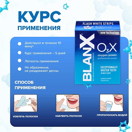 Отбеливающие полоски "BlanX O3X" WHITE