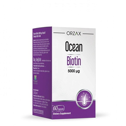 Витамин B7 Orzax Ocean Biotin 5000mcg 60капсул