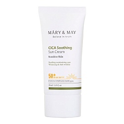 Успокаивающий солнцезащитный крем с центеллой Mary&May CICA Soothing Sun Cream SPF 50+ PA++++ 50мл 
