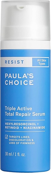 Антивозрастная сыворотка с ретинолом и ниацинамидом Paula’s Choice Resist triple active total repair serum retinol 30ml