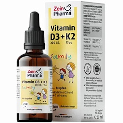 Капли Vitamin D3 K2 Family 200 I.E.| Капли Витамин Д3 К2 Фэмили 200ед