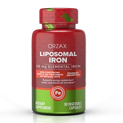 Липосомальное железо в капсулах Orzax Liposomal Iron 90 капсул