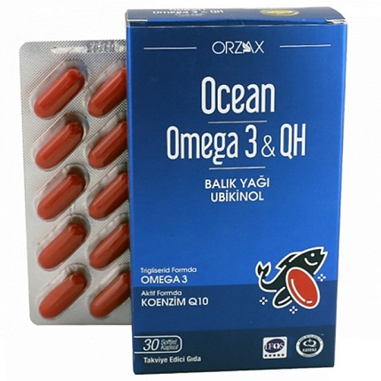 Омега 3 с коэнзимом QH Orzax Ocean Omega 3 & QH 30 капсул