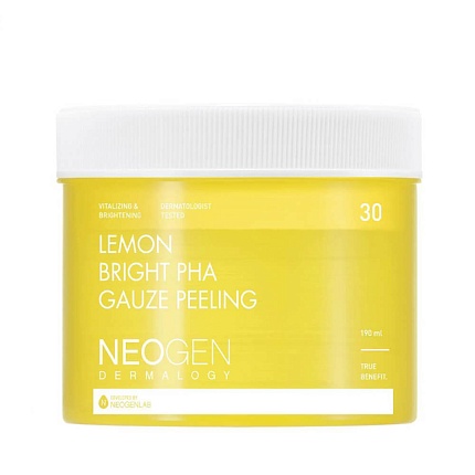 Осветляющие пилинг-пэды с лимоном Neogen Dermalogy Lemon Bright PHA Gauze Peeling 30шт