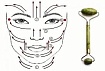 Набор для массажа роллер-массажер для лица и скребок Гуаша из натурального нефрита