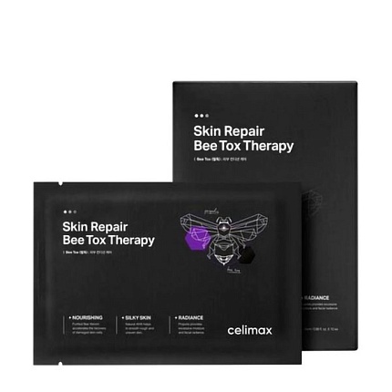 Выравнивающая тканевая маска с прополисом и пчелиным ядом Celimax Skin Repair Bee Tox Therapy Mask 1шт