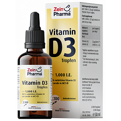 Витамин D3 премиум-качества Zein Pharma Vitamin D3 Tropfen 1000 i.e. 50мл