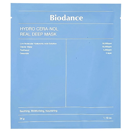 Ночная гидрогелевая маска с церамидами против сухости Biodance Hydro Cera-Nol Real Deep Mask  1шт